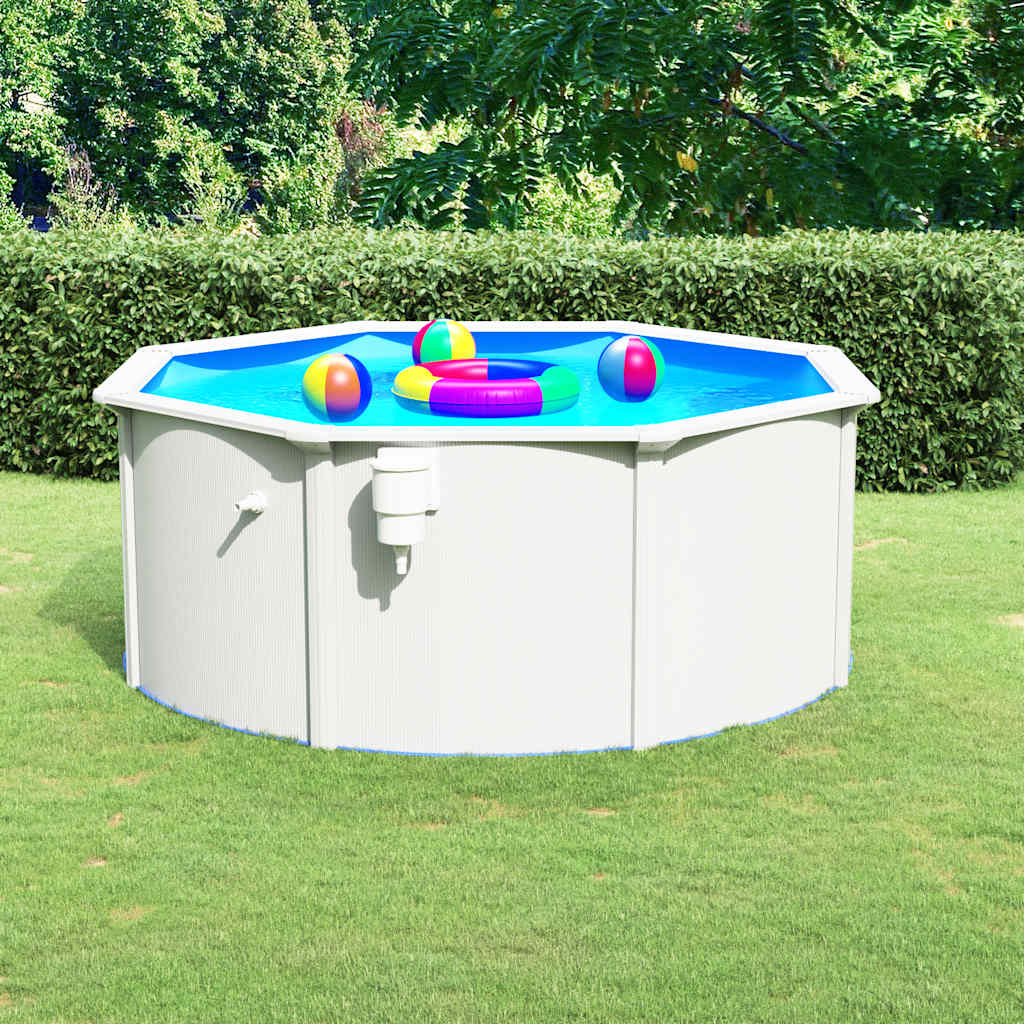 Piscina fuori terra con pareti in acciaio 300x120 cm bianca
