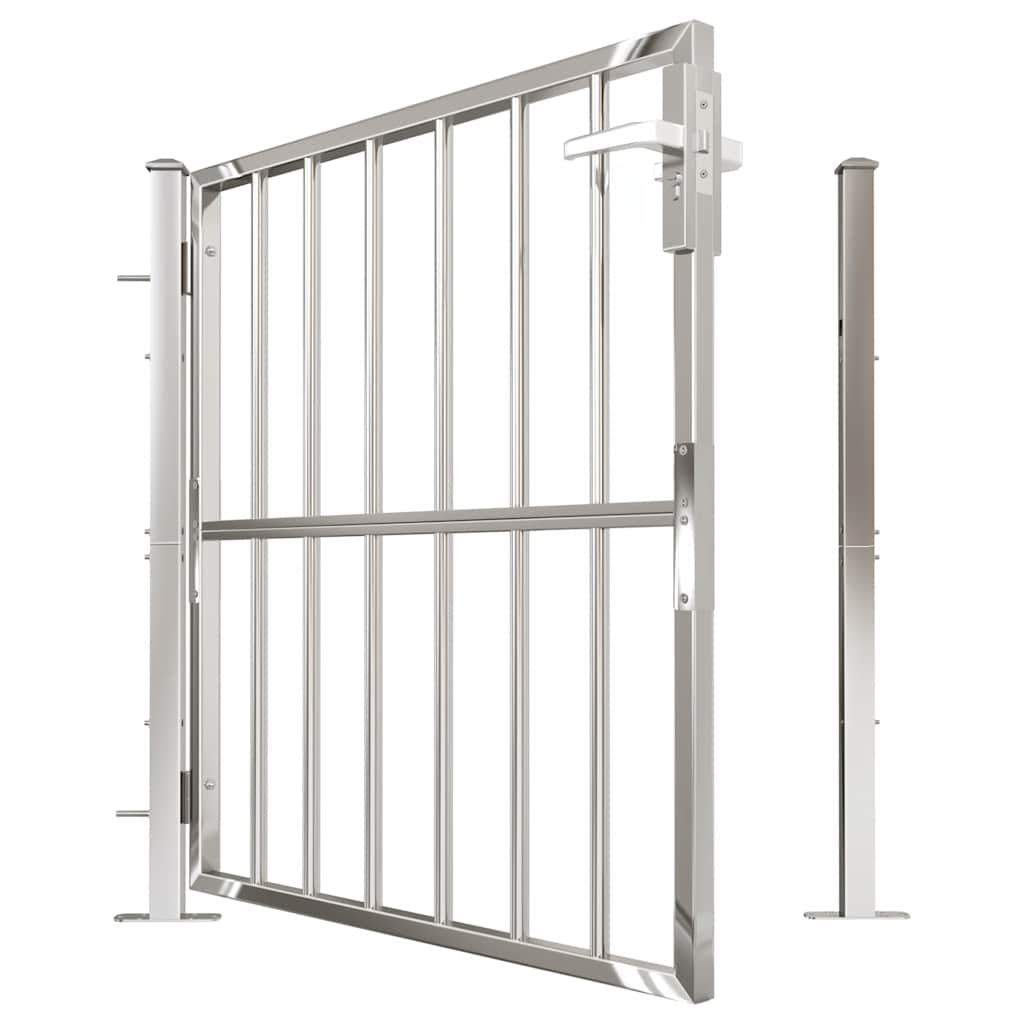 Cancello da giardino 100x95 cm in acciaio inossidabile