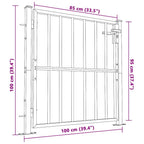 Cancello da giardino 100x95 cm in acciaio inossidabile