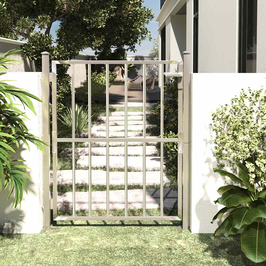 Cancello da giardino 100x120 cm in acciaio inossidabile