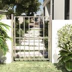 Cancello da giardino 100x120 cm in acciaio inossidabile