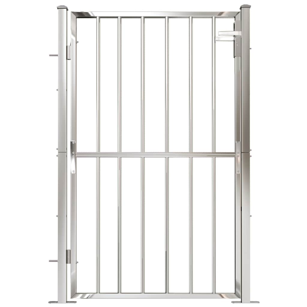 Cancello da giardino 100x145 cm in acciaio inox