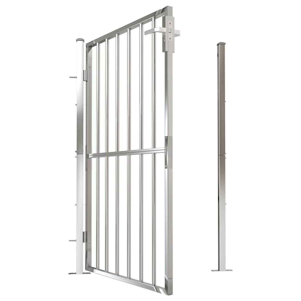 Cancello da giardino 100x145 cm in acciaio inox