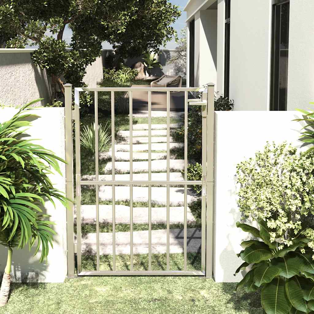 Cancello da giardino 100x145 cm in acciaio inox