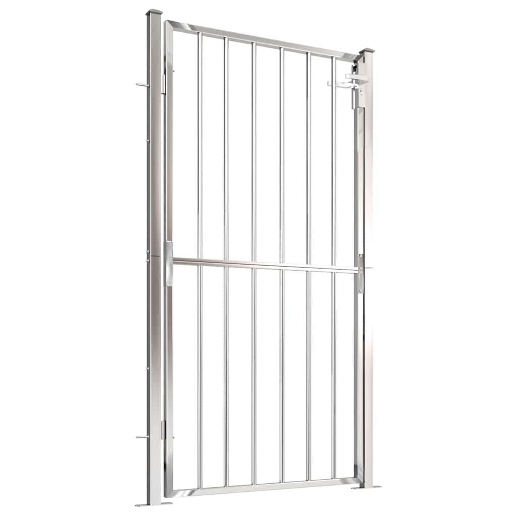 Cancello da giardino 100x175 cm in acciaio inox
