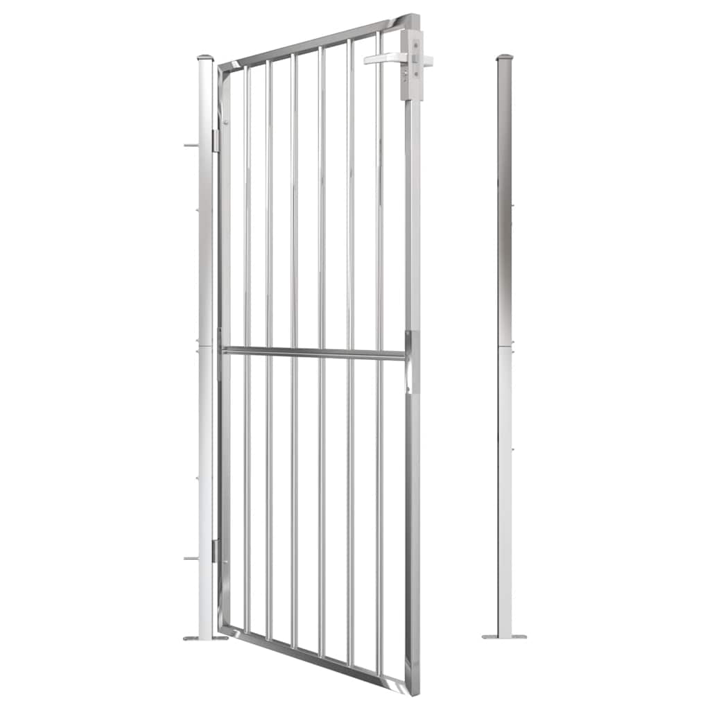 Cancello da giardino 100x175 cm in acciaio inox