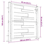 Cancello da giardino 100x100 cm acciaio inossidabile