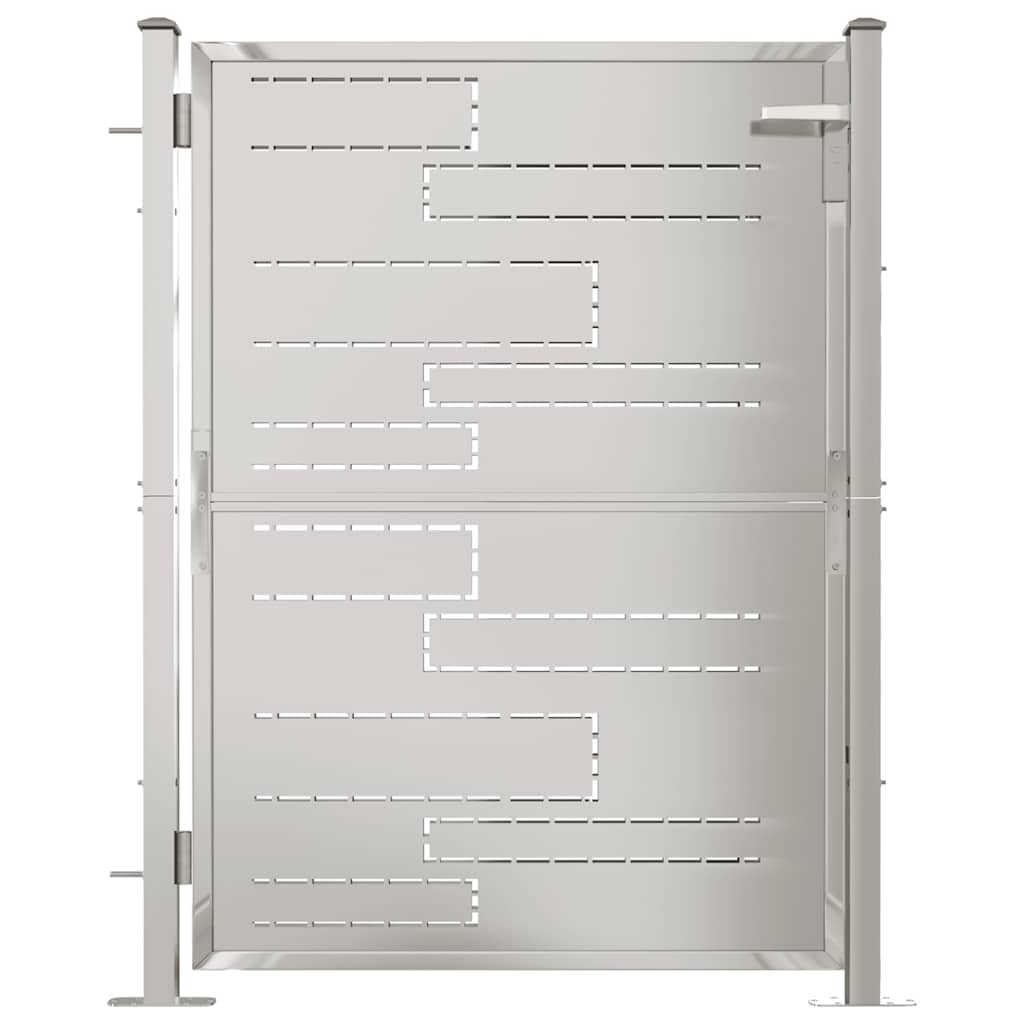 Cancello da giardino 100x120 cm in acciaio inox