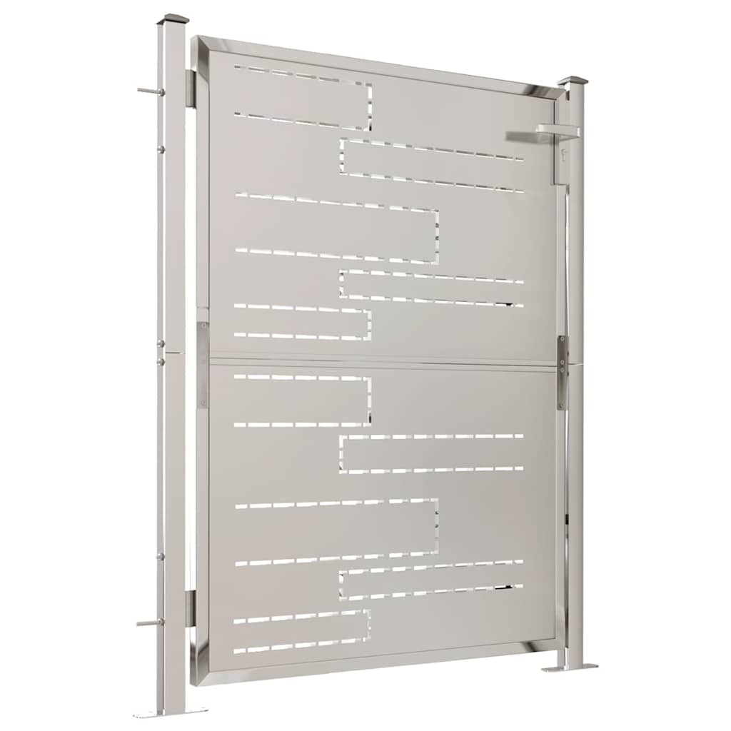 Cancello da giardino 100x120 cm in acciaio inox