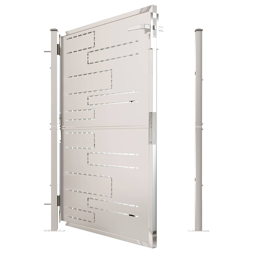 Cancello da giardino 100x120 cm in acciaio inox