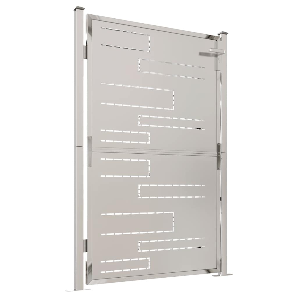 Cancello da giardino 100x145 cm in acciaio inox