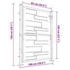 Cancello da giardino 100x145 cm in acciaio inox