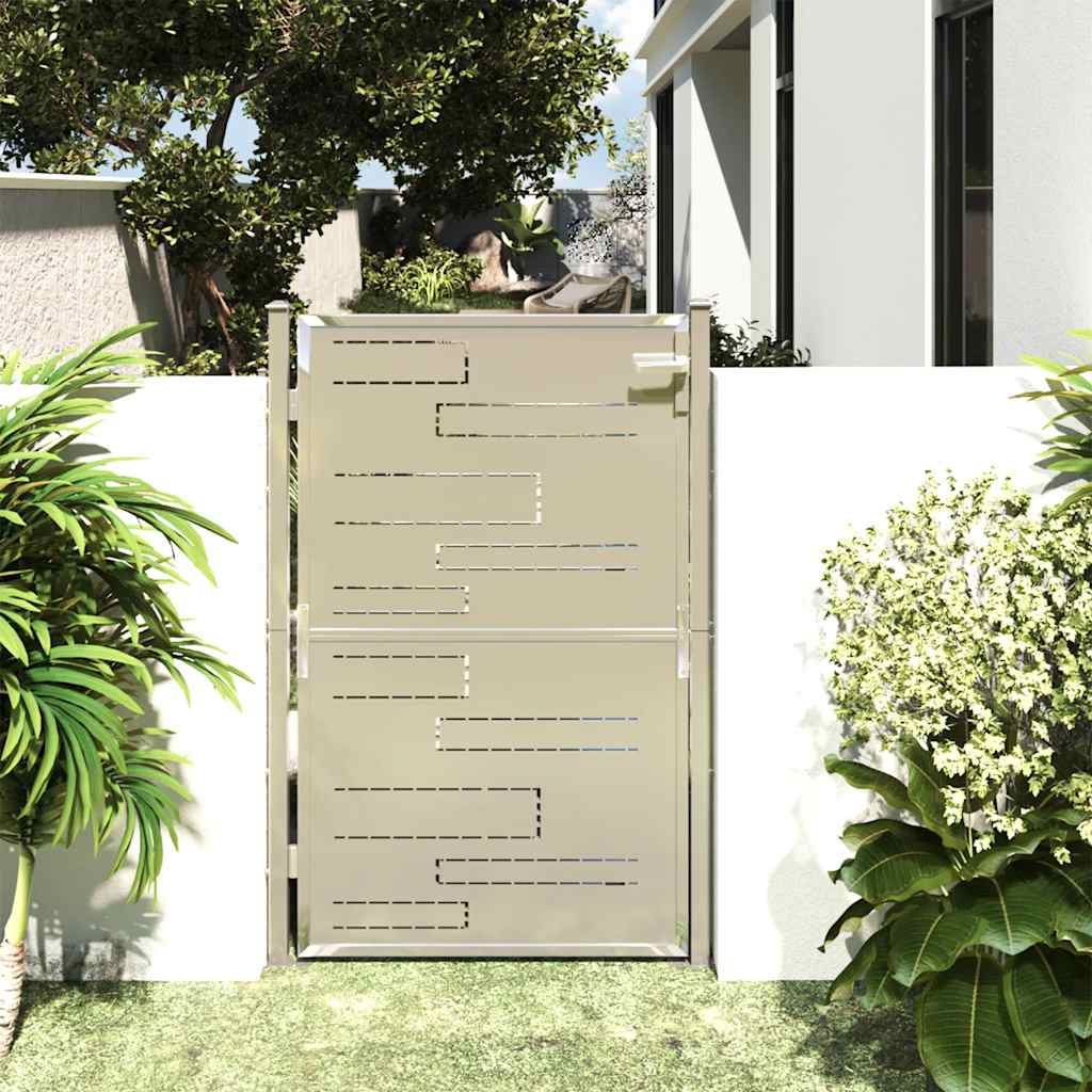 Cancello da giardino 100x145 cm in acciaio inox