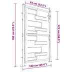 Cancello da giardino 100x175 cm in acciaio inox