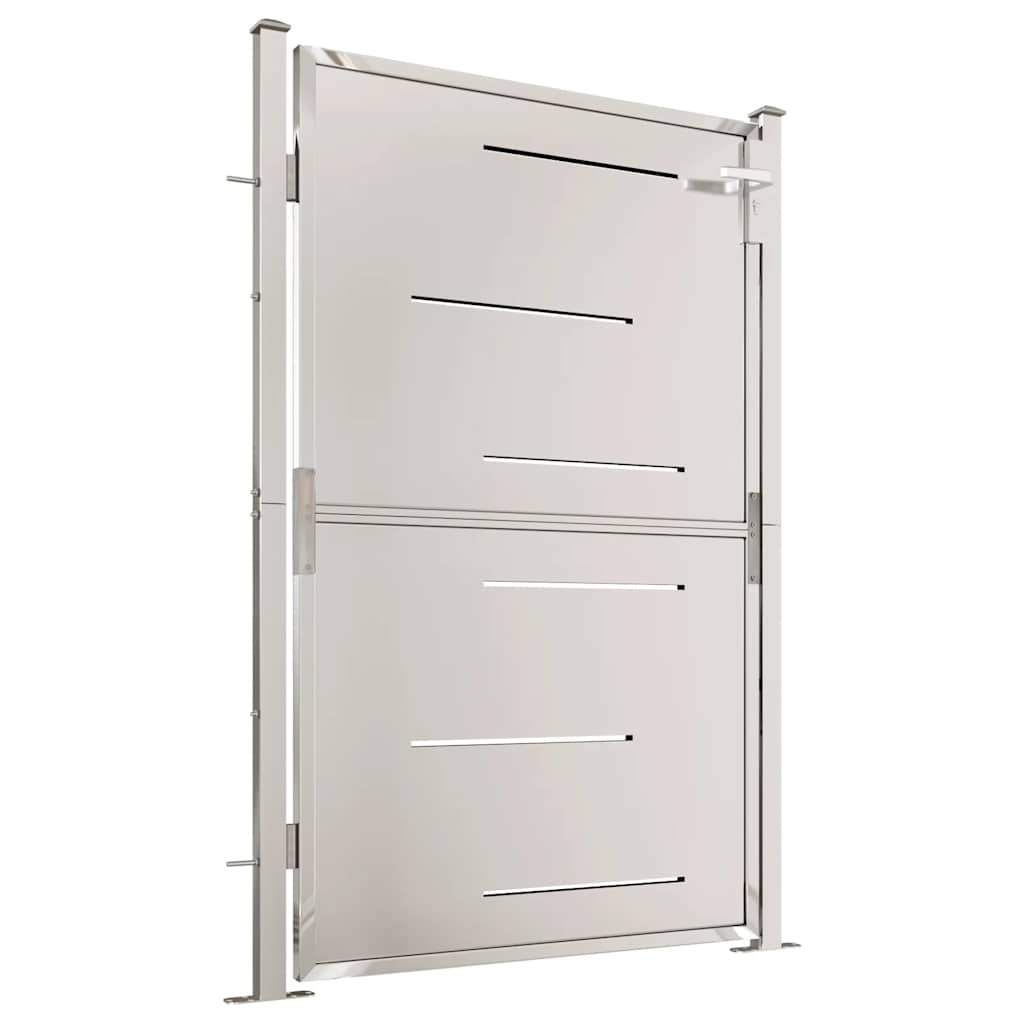 Cancello da giardino 100x145 cm in acciaio inox