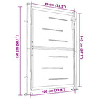 Cancello da giardino 100x145 cm in acciaio inox