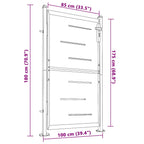Cancello da giardino 100x175 cm in acciaio inox