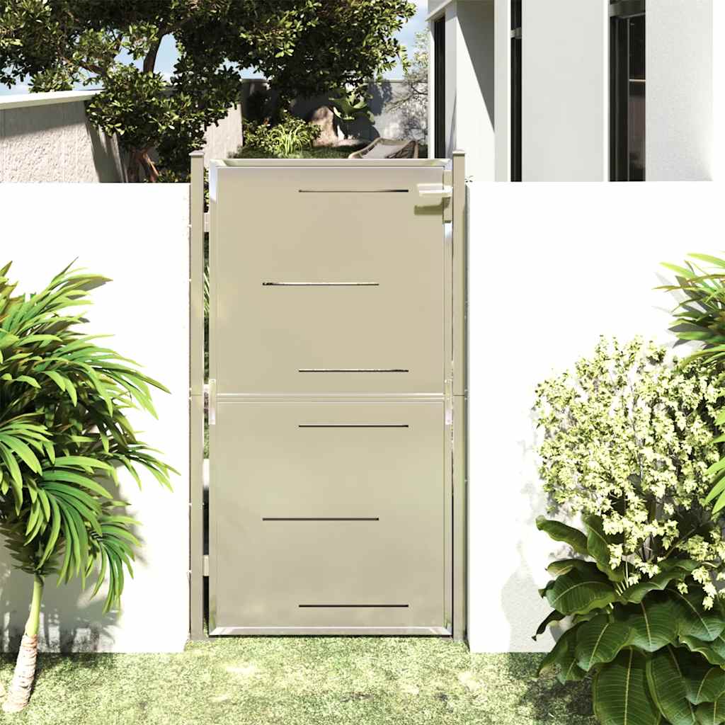 Cancello da giardino 100x175 cm in acciaio inox