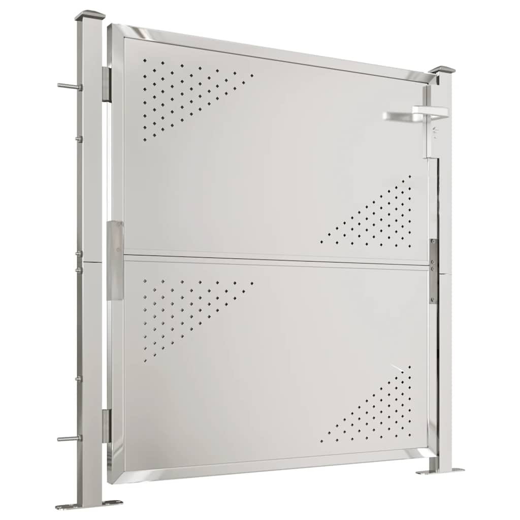 Cancello da giardino 100x100 cm in acciaio inox