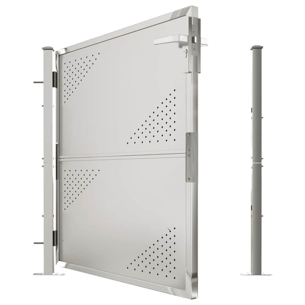 Cancello da giardino 100x100 cm in acciaio inox