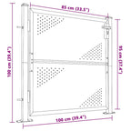 Cancello da giardino 100x100 cm in acciaio inox