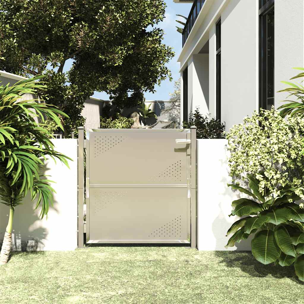 Cancello da giardino 100x100 cm in acciaio inox