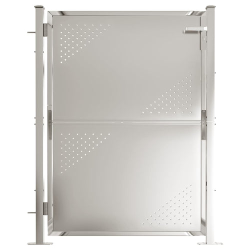 Cancello da giardino 100x120 cm in acciaio inox