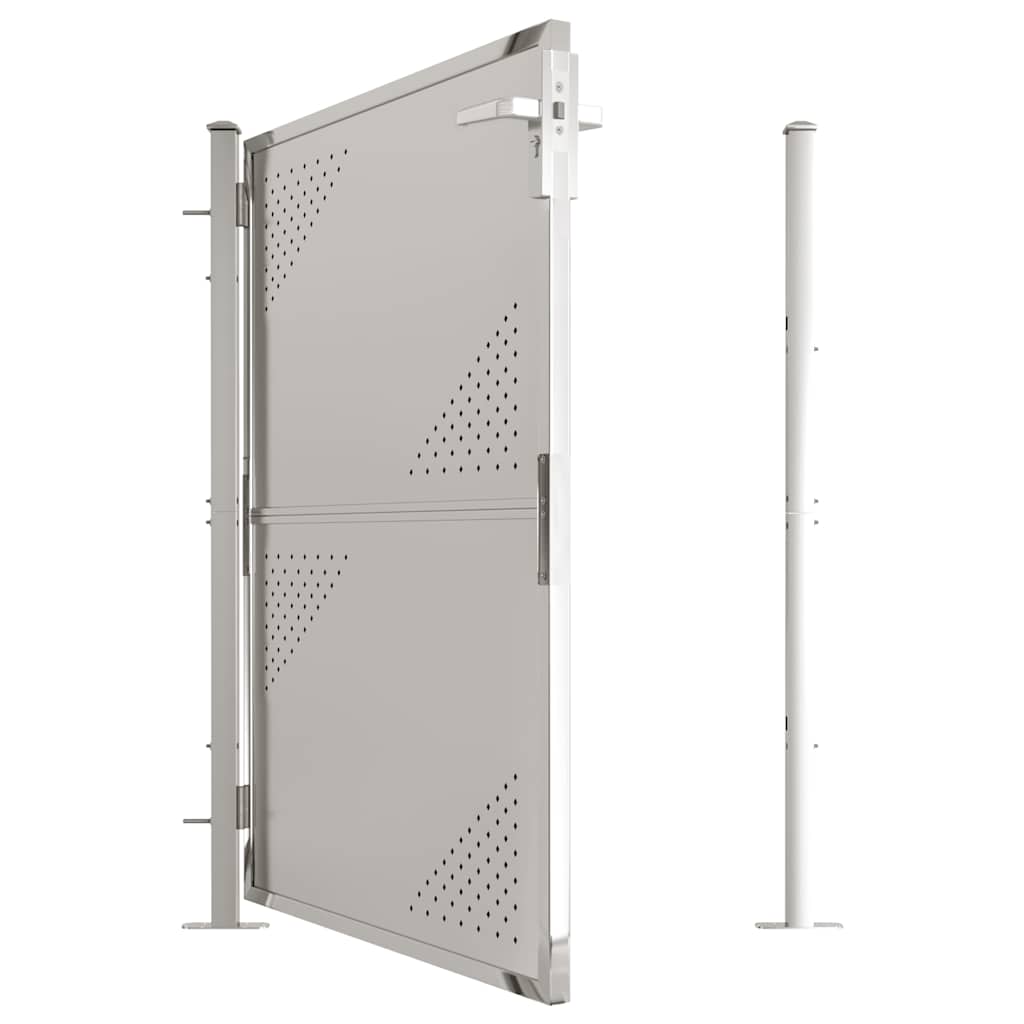 Cancello da giardino 100x120 cm in acciaio inox