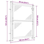 Cancello da giardino 100x120 cm in acciaio inox
