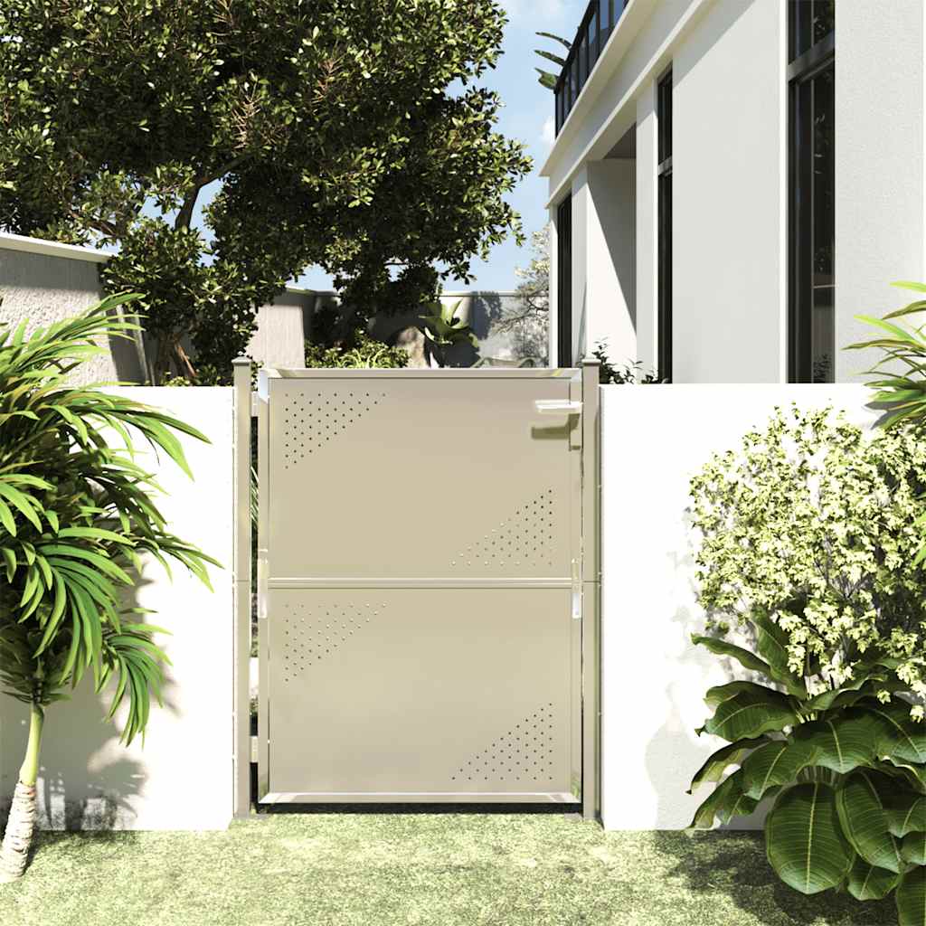 Cancello da giardino 100x120 cm in acciaio inox