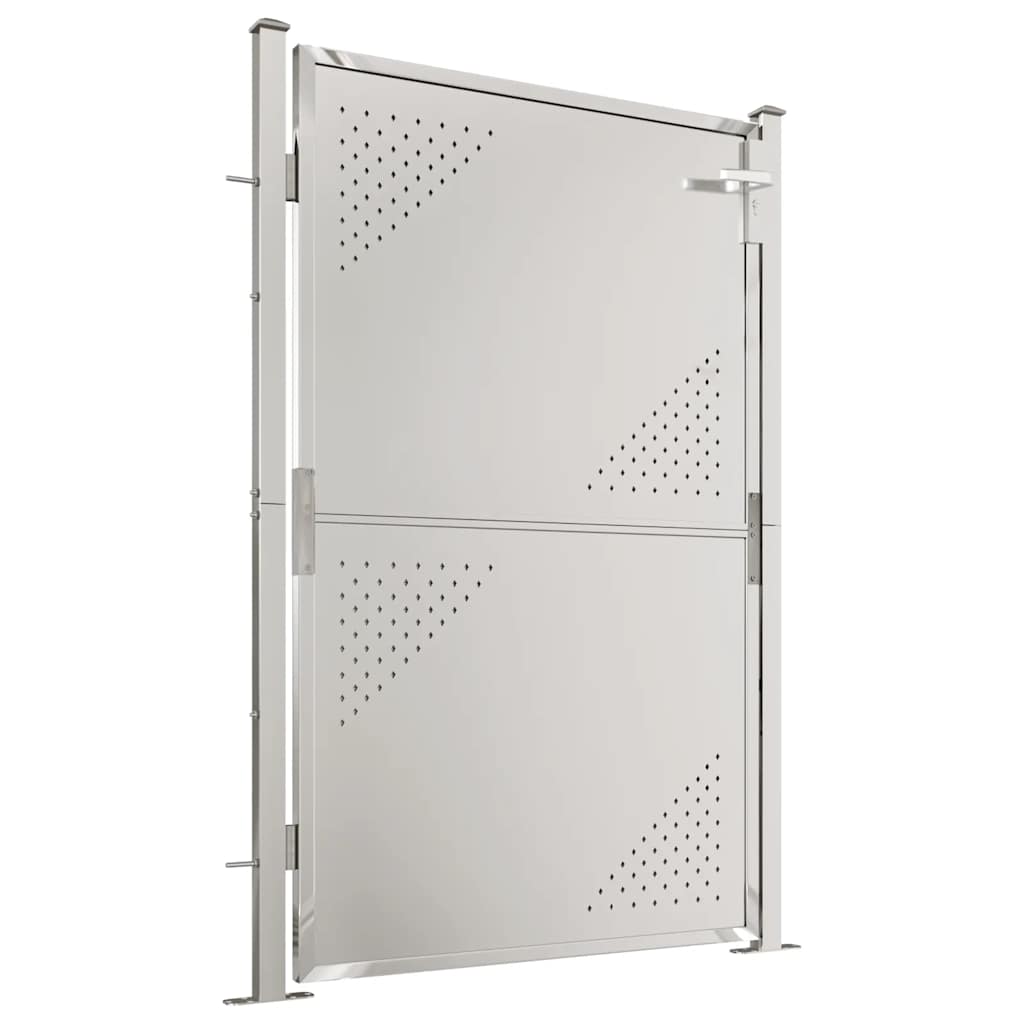 Cancello da giardino 100x145 cm in acciaio inox