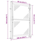 Cancello da giardino 100x145 cm in acciaio inox