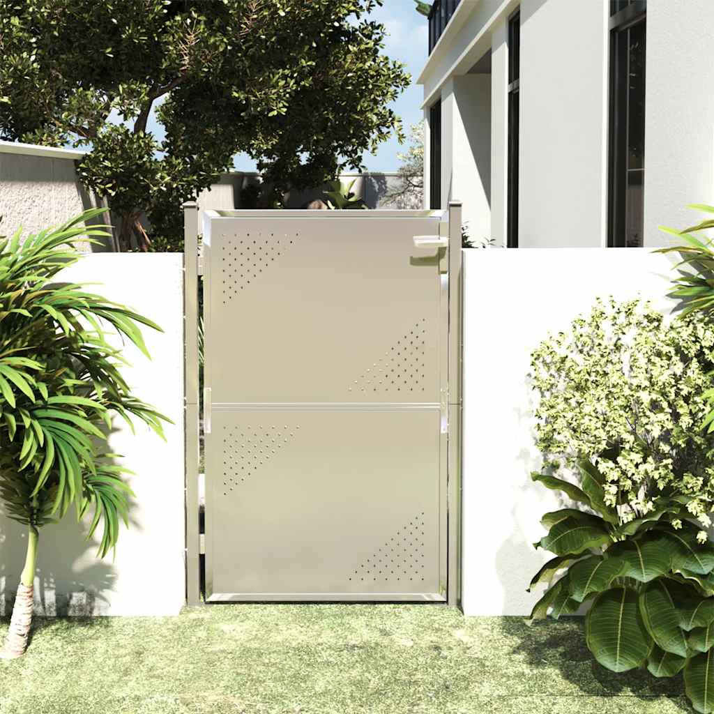 Cancello da giardino 100x145 cm in acciaio inox
