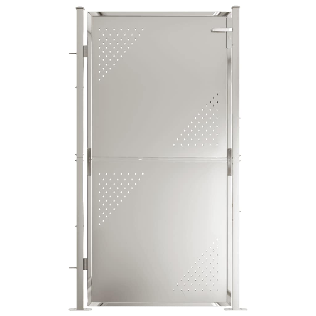 Cancello da giardino 100x175 cm in acciaio inox