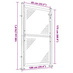 Cancello da giardino 100x175 cm in acciaio inox