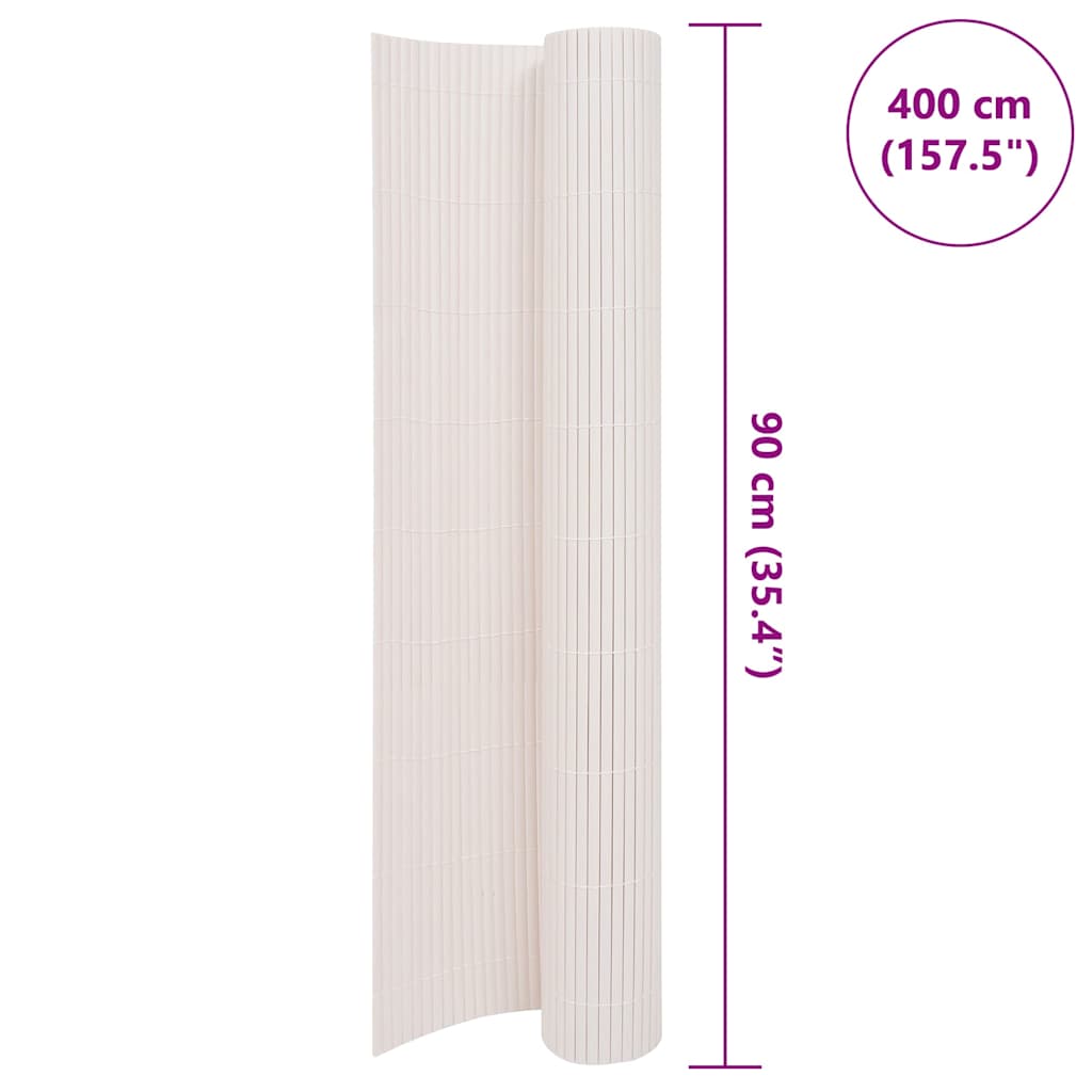 Recinzione da Giardino a Doppio Lato 90x400 cm PVC Bianca