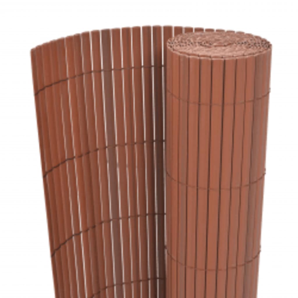 Recinzione da Giardino Doppio Lato 90x400 cm PVC Marrone