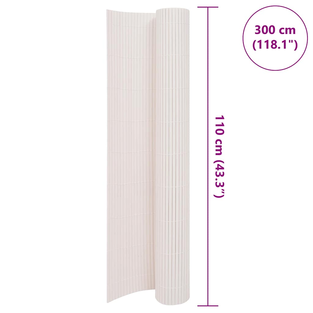 Recinzione da Giardino Doppio Lato PVC 110x300 cm Bianca