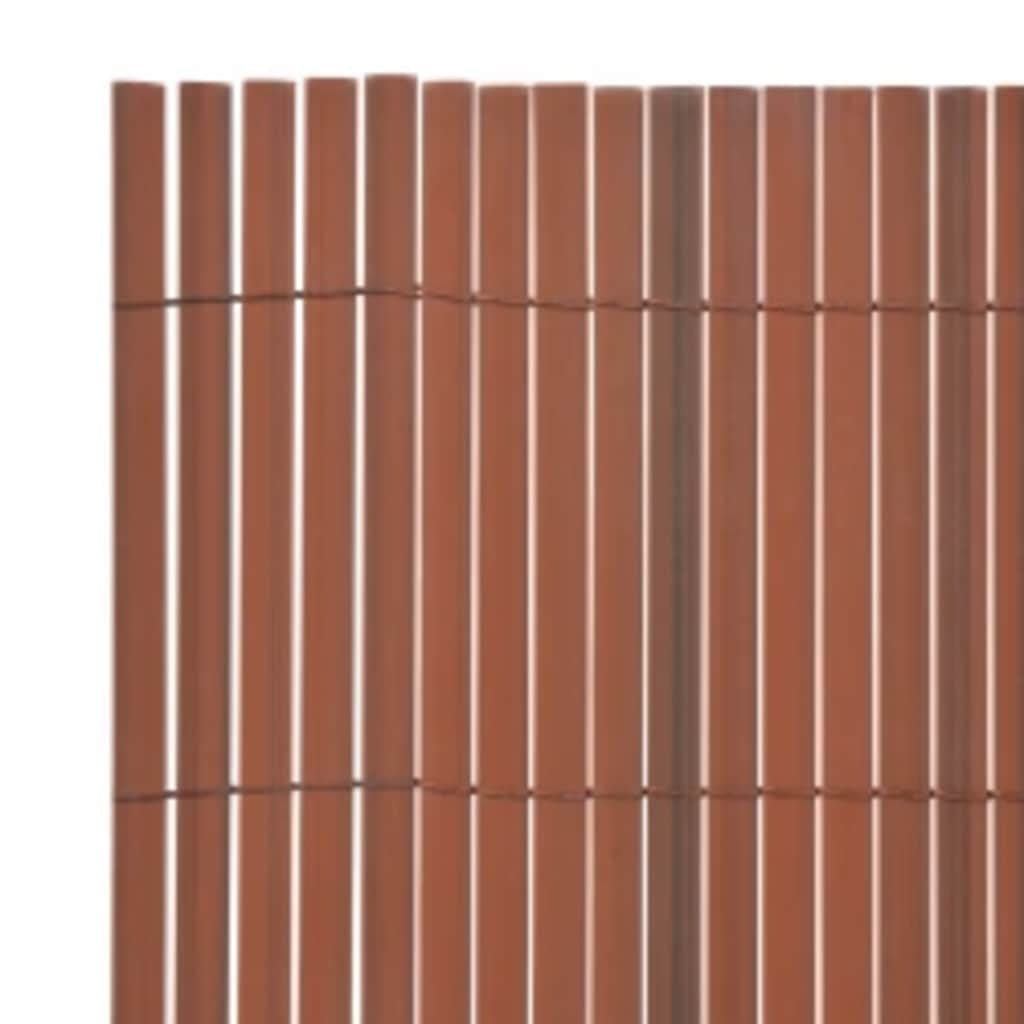 Recinzione da Giardino a Doppio Lato 110x300 cm Marrone PVC