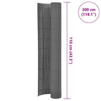 Recinzione da Giardino a Doppio Lato PVC 110x300 cm Grigia