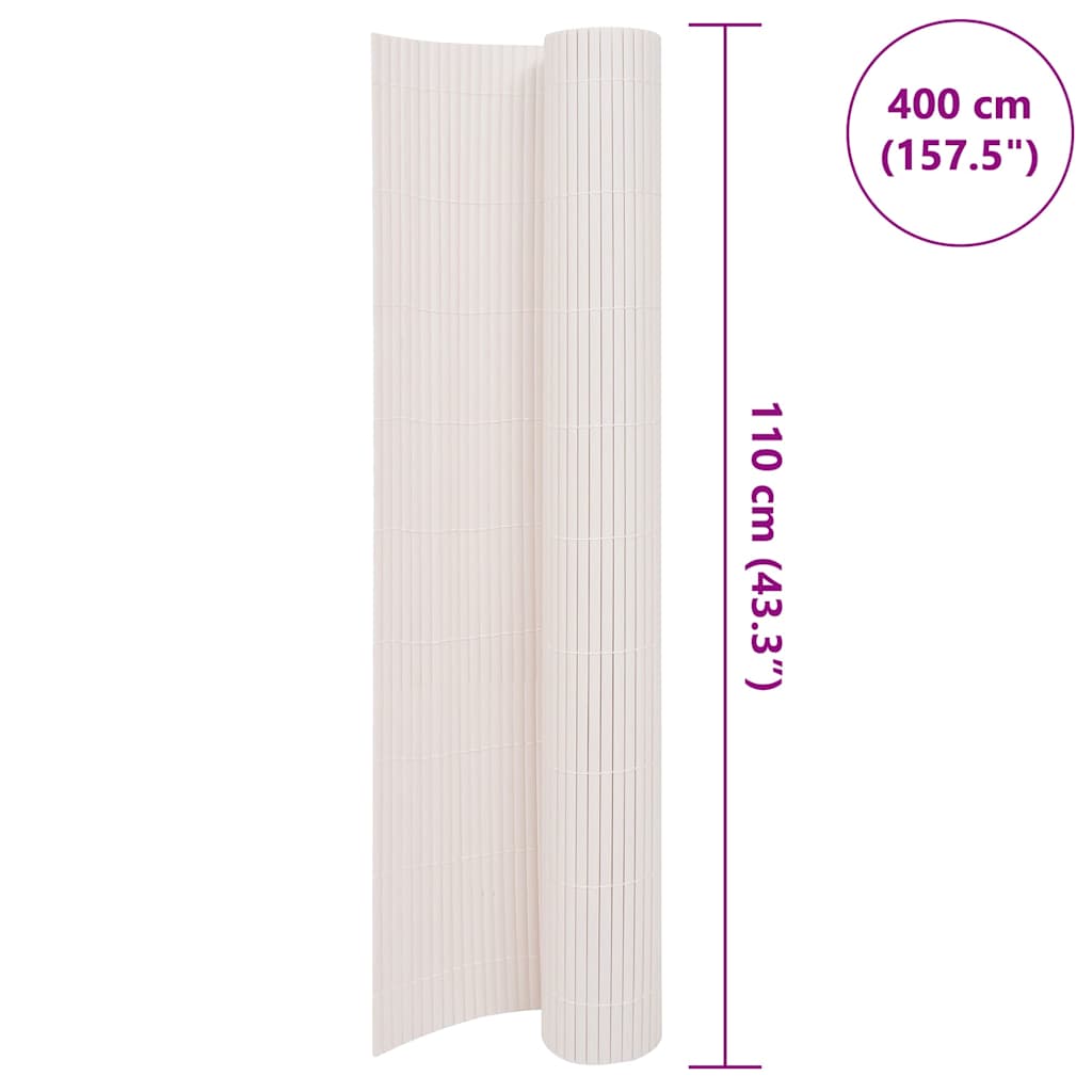 Recinzione da Giardino a Doppio Lato 110x400 cm PVC Bianca