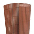 Recinzione da Giardino a Doppio Lato 110x400 cm PVC Marrone