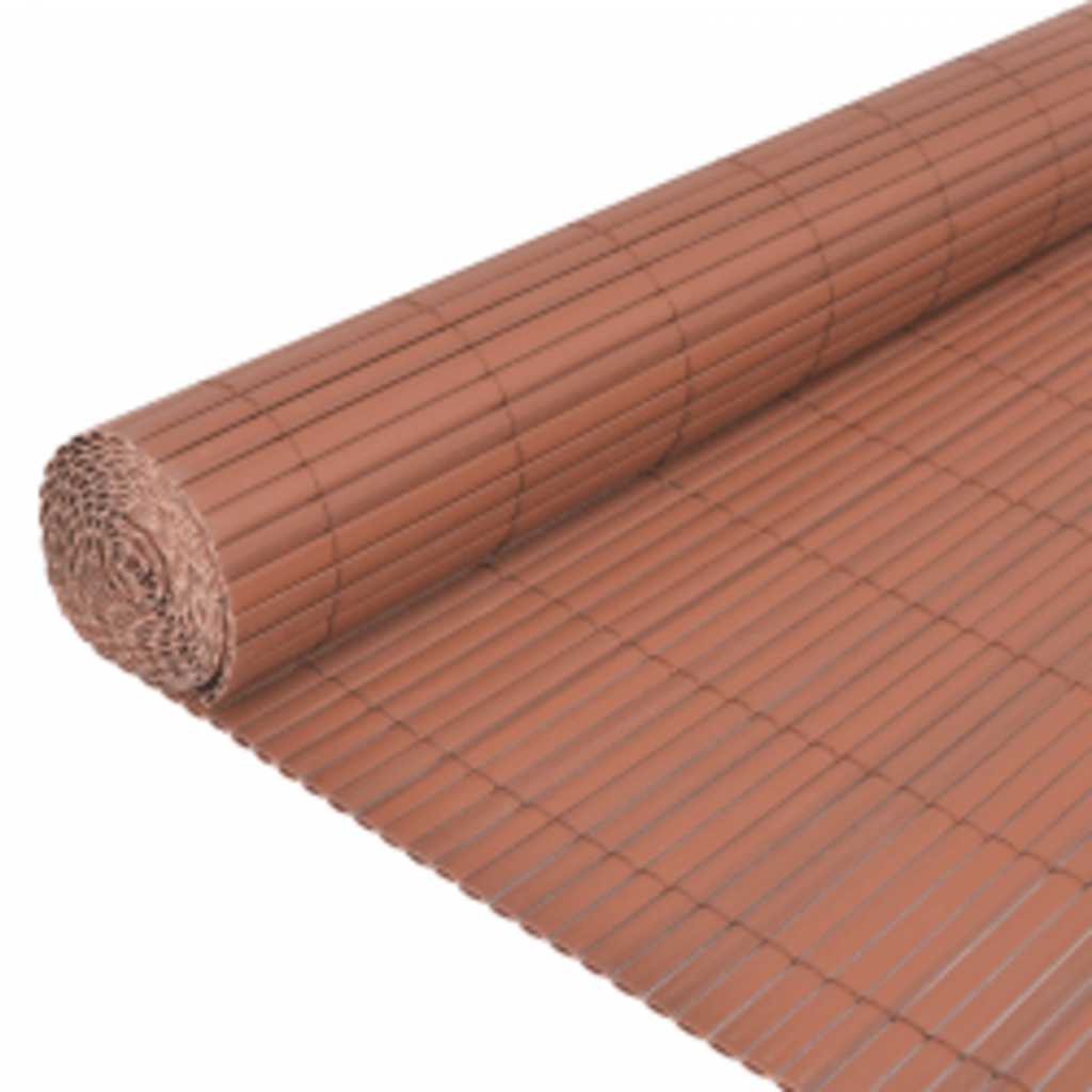 Recinzione da Giardino a Doppio Lato 110x400 cm PVC Marrone