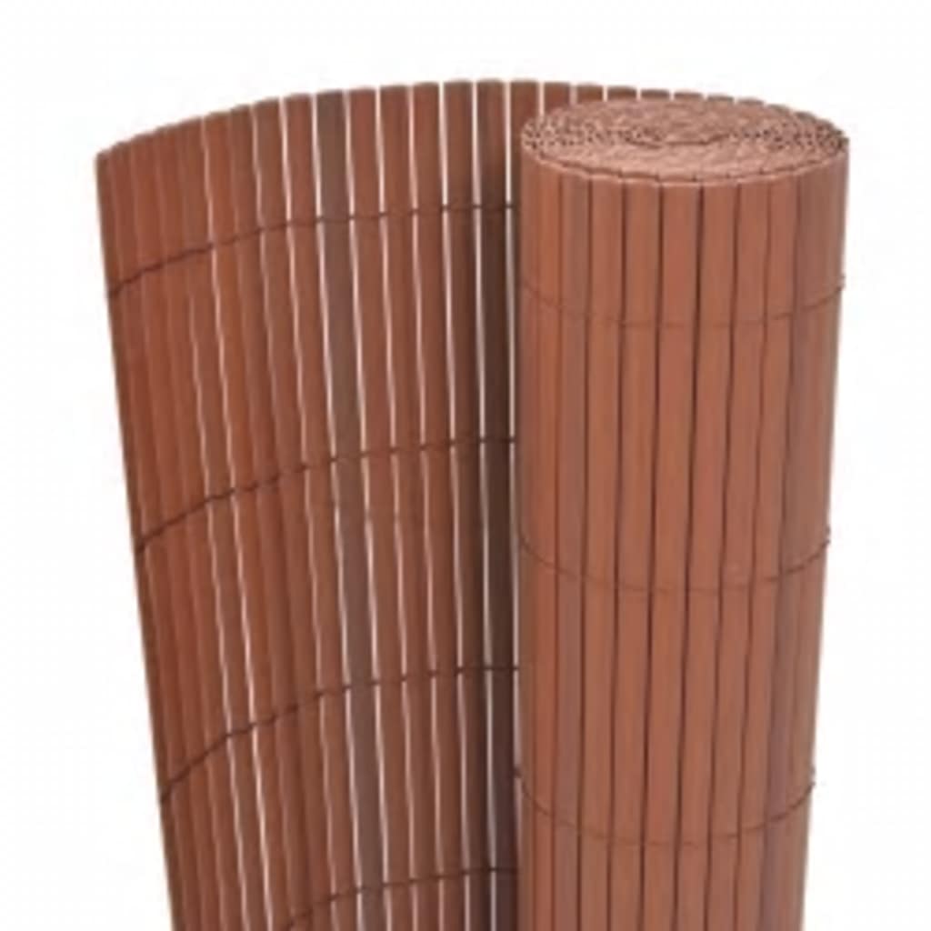 Recinzione da Giardino a Doppio Lato 110x500 cm Marrone PVC