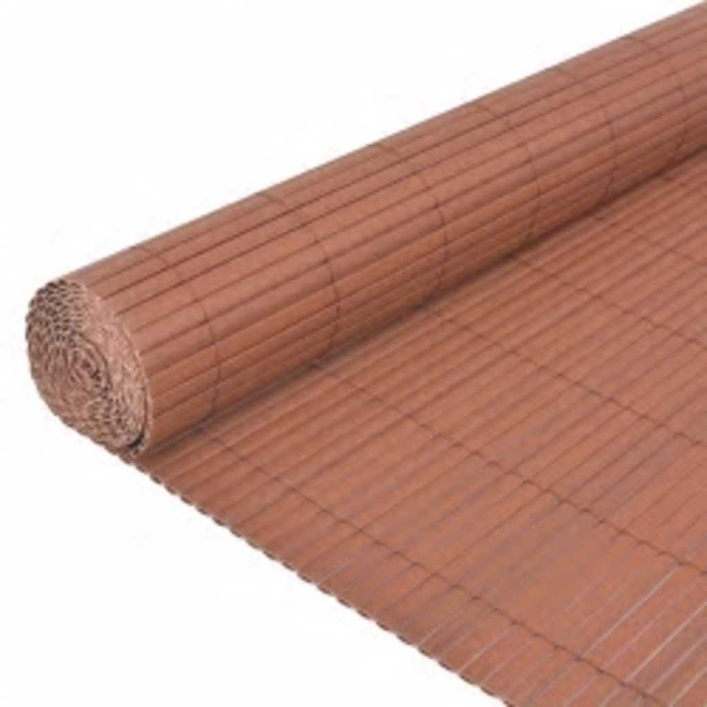 Recinzione da Giardino a Doppio Lato 110x500 cm Marrone PVC