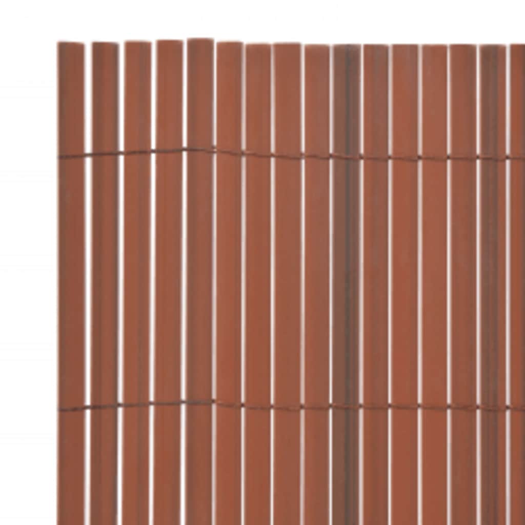 Recinzione da Giardino a Doppio Lato 110x500 cm Marrone PVC