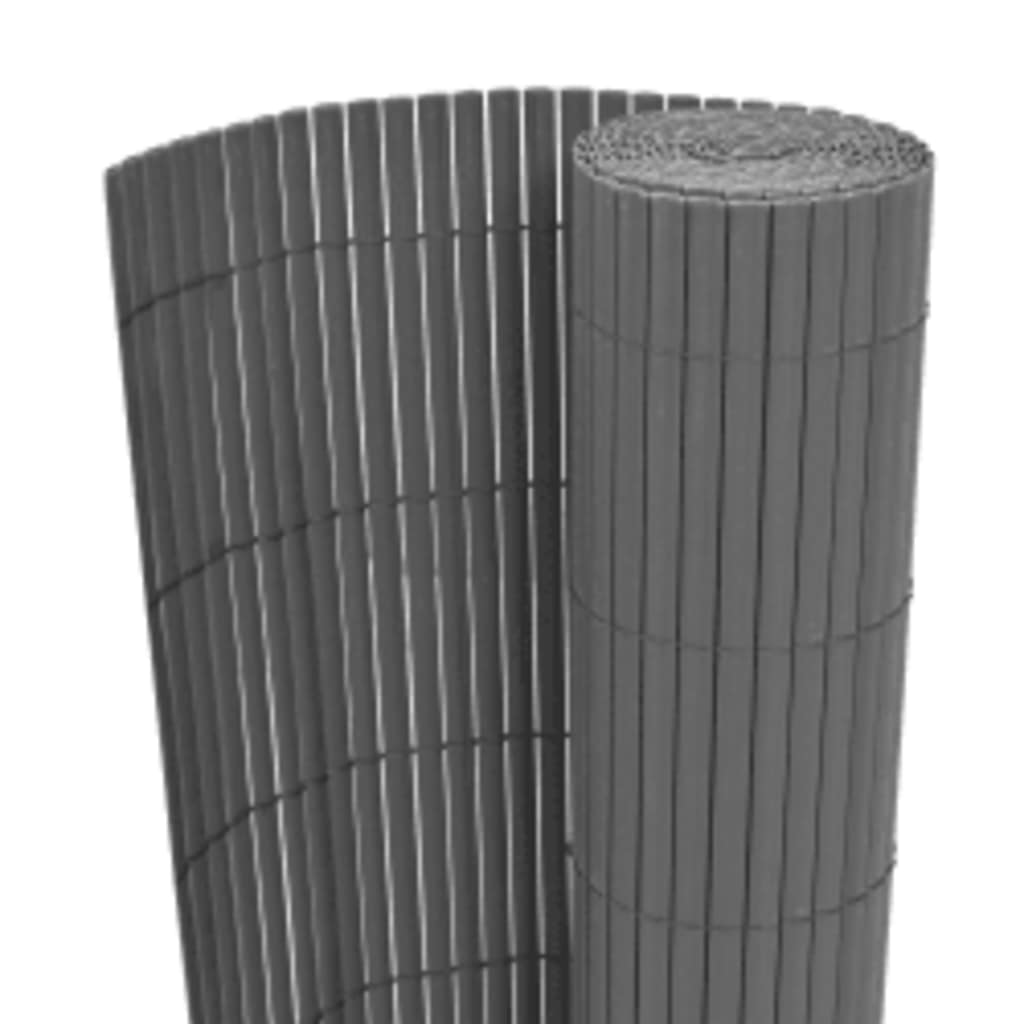 Recinzione da Giardino a Doppio Lato 110x500 cm Grigia PVC