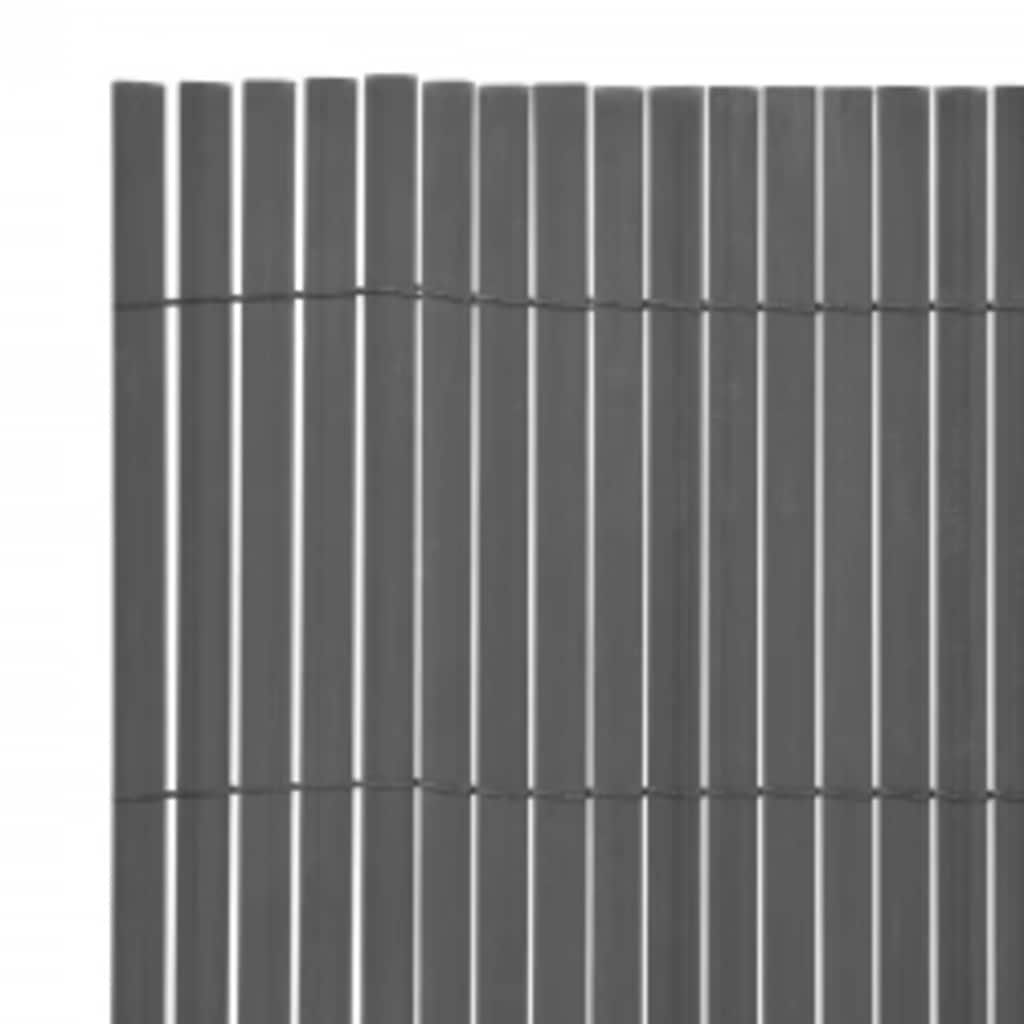 Recinzione da Giardino a Doppio Lato 110x500 cm Grigia PVC