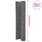 Recinzione da Giardino a Doppio Lato 110x500 cm Grigia PVC