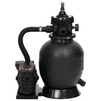 Filtro a Sabbia per Piscina con Prefiltro Nero 10000 L/h